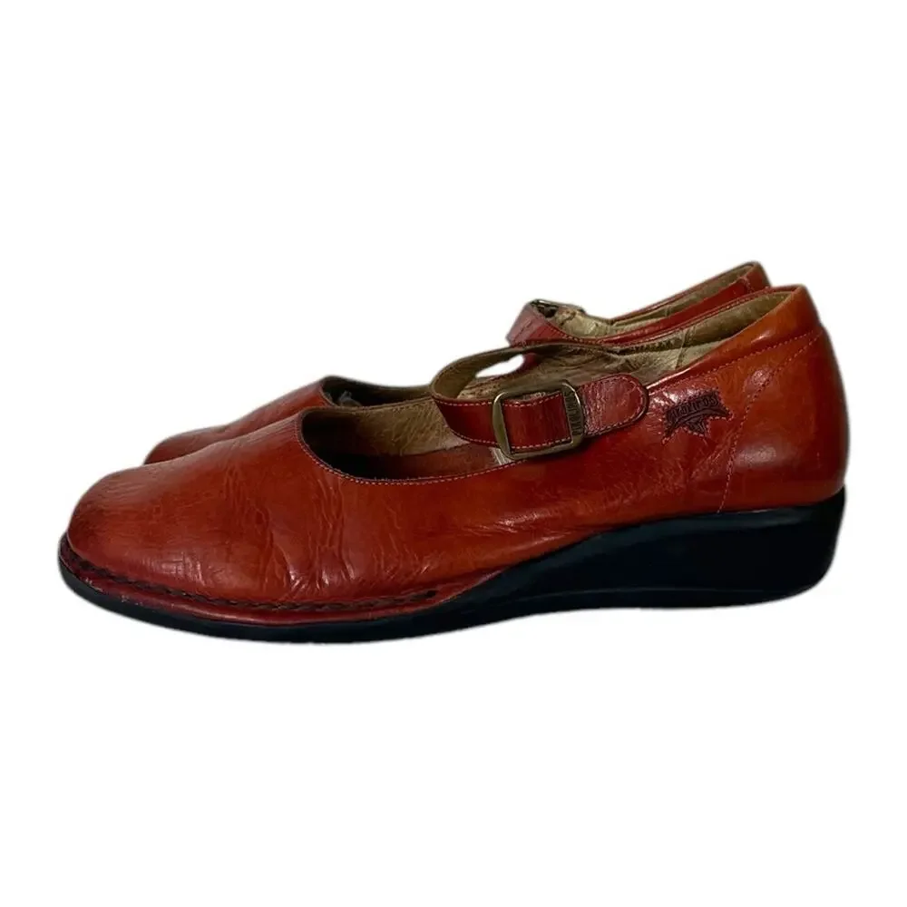 Pikolinos Loafers Brown Mary Jane Buckle Leather Square Toe Women’s Size 7M